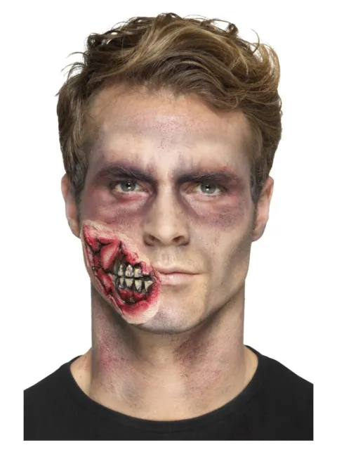 Halloween Horror Zombie Jaw Ferita Costume Make Up Protesi Da Smiffys