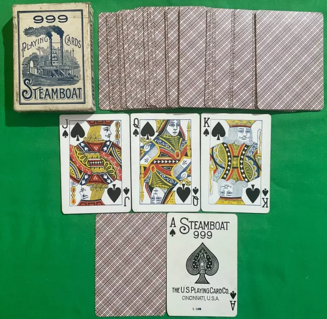 USPCC Old 1900s Antique ** STEAMBOAT 999 ** Wide Pack Playing Cards for MAGIC ?