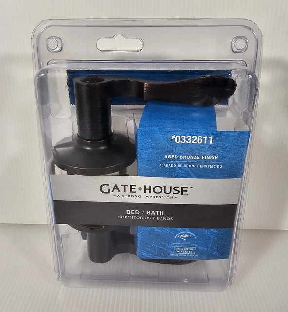 NEW GATEHOUSE DOOR Knob Handle Lever, Aged Bronze, Bed / Bath 0332611 £