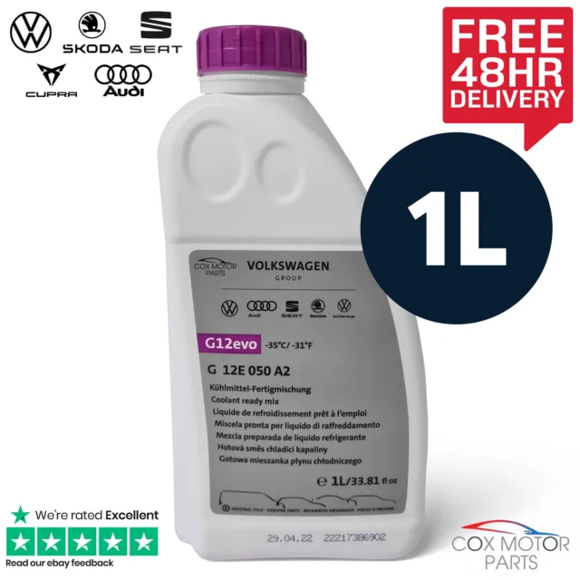 G12E050A2 GENUINE VW SEAT AUDI SKODA G12 EVO (REPLACES G13) READY-MIX  COOLANT 1 LITRE, Car Accessories, Car Workshops & Services on Carousell
