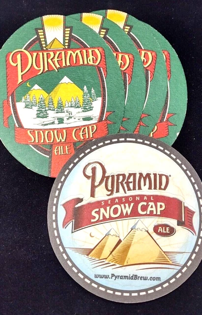 Lot 5 Coasters Pyramid Snow Cap Ale Seasonal Trees Pyramids Winter Two Designs