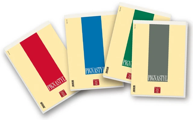 Pigna Monochrome Carnet A4 Lot De 10 - Doublure 5mm Carrés 5x5, Papier 80g/m² Assorti