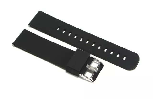 Cinturino per orologio in silicone nero piatto 20mm gomma smartwatch BR40