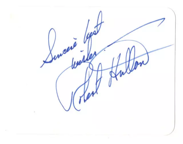 Robert Hutton Signed Card 1966 /Autographed Actor