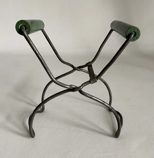 VINTAGE CANNING JAR Lifter Tongs Green Wooden Handles 8" Long 9.95