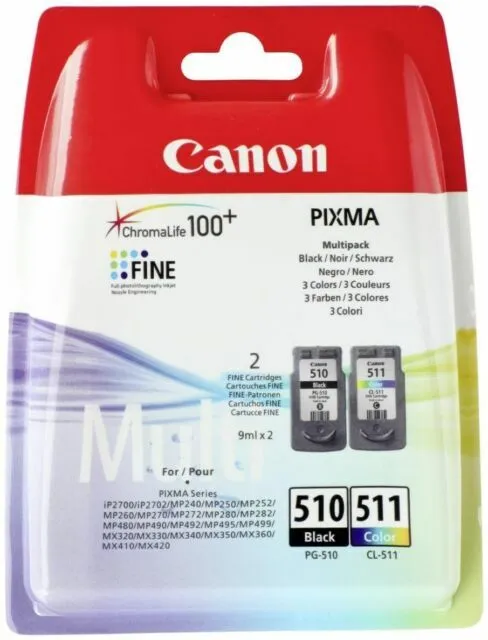 Cartucce Originali Canon Kit  Pg 510+Cl511 Nero Colore Getto Inchiostro 2970B010