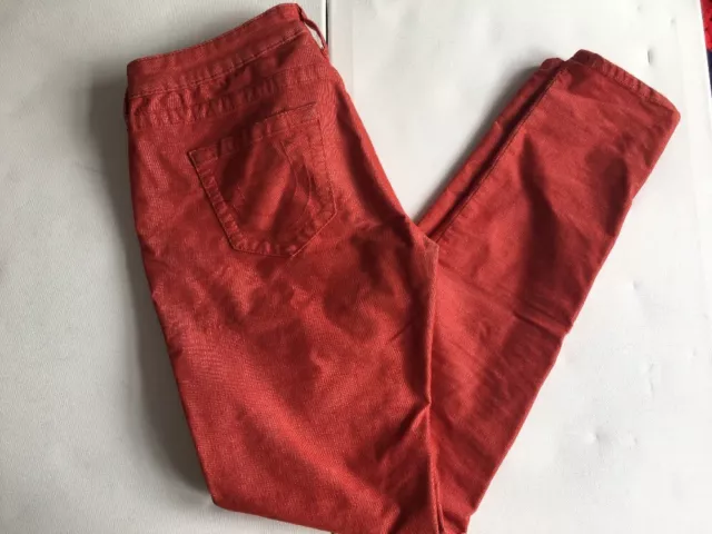 TRUE RELIGION Brand Corduroy Skinny Pants Red Womens SZ 28 SHANNON Jeans MICRO 2