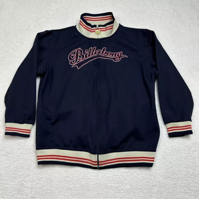 Billabong Track Jacket Youth Size XL Full Zip Blue Tan Red  Vintage
