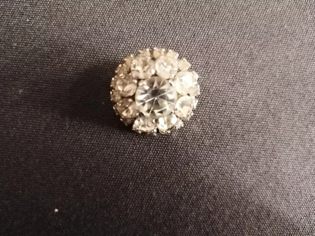 Broche Fantaisie En Strass Blanc Superbe 2