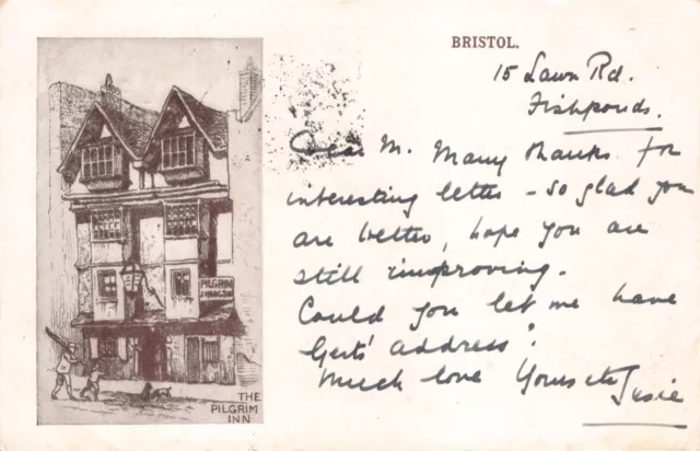 Postcard - The Pilgrim Hotel - Bristol - Undivided Back - Posted 1903