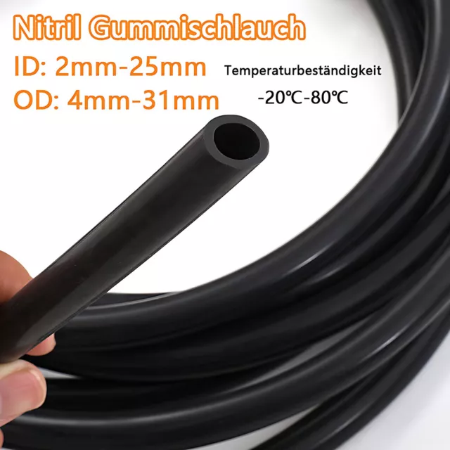 Nitril Gummischlauch ID 2mm-25mm Kraftstoffschlauch Benzinschlauch Ölschlauch