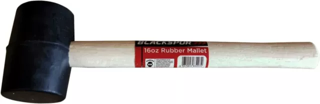 Maillet Marteau 455ml Outil Noir Caoutchouc Tête Rigide Poignée en Bois Tige