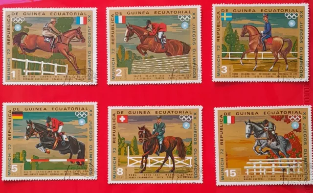 Guinea Equatoriale 1972 Olimpiadi Giochi Cavalli  Salto Equitazione Sport Giochi