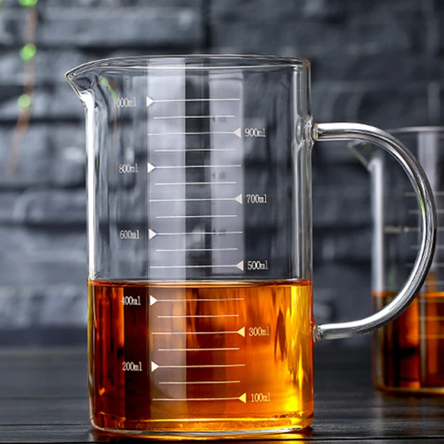 1000 ml terrario in vetro con coperchio misurino spento per liquidi