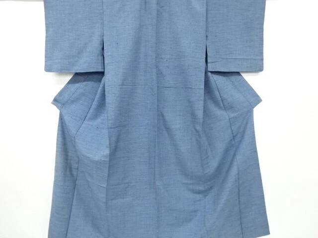 6566254: Japanese Kimono / Antique Hitoe Kimono / Fushi Tsumugi / Woven Grid