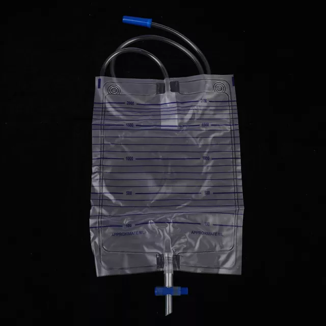 Bolsa de drenaje de orina masculina látex médico 2000 ml para cama de ancianos incontinH7