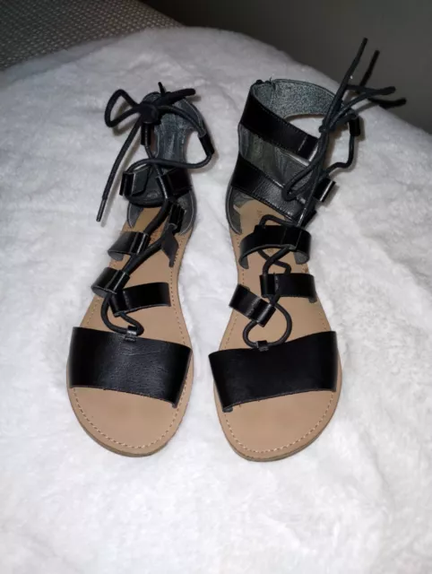 American Eagle Outfitter Women's Black Gladiator Sandals Size 11📦Free Ship📦