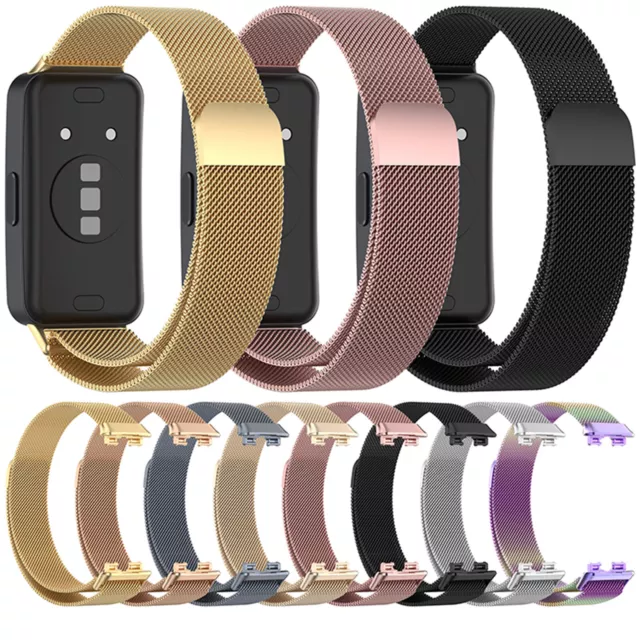 For Huawei Band 8 Smart Watch Strap Milanese Steel Wrist Band Magnetic Bracelet