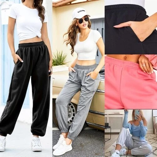 Donne Pantaloni Sportivi Pantaloni da Jogging Corsa Palestra Fodera Pile Ragazze