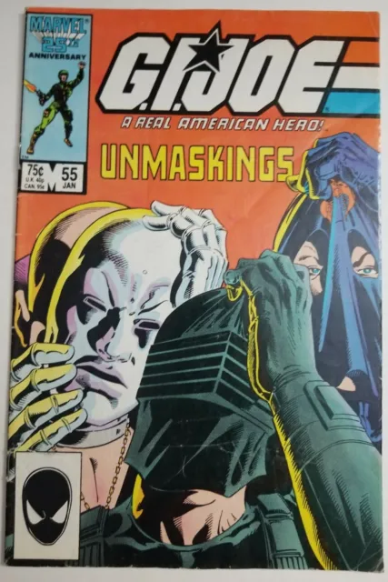 GI JOE #55 (Marvel Comics, 1987) Snake Eyes, Cobra Commander, Destro, GD