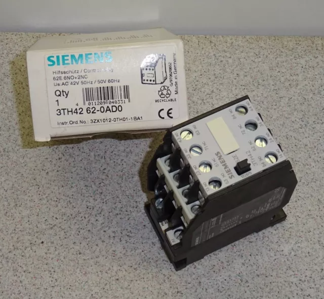 Siemens Schütz 3TH4262-0AD0 Steuerspule 42Volt 50Hz /50V 60Hz VAC  6S/NO +2 Ö/NC