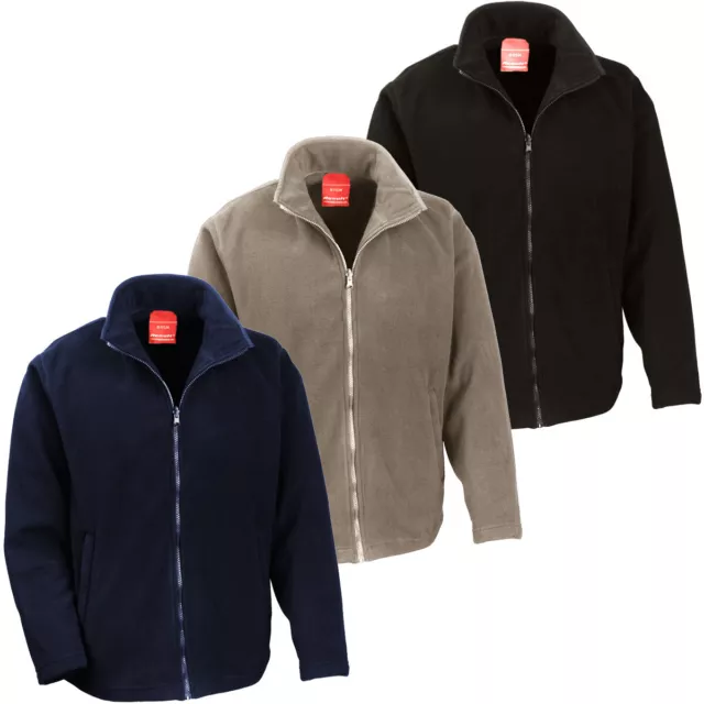 Mens Fleece Jacket New Plain Full Zip Up Heavy Outdoor Warm Polar Anti Pill Work 2