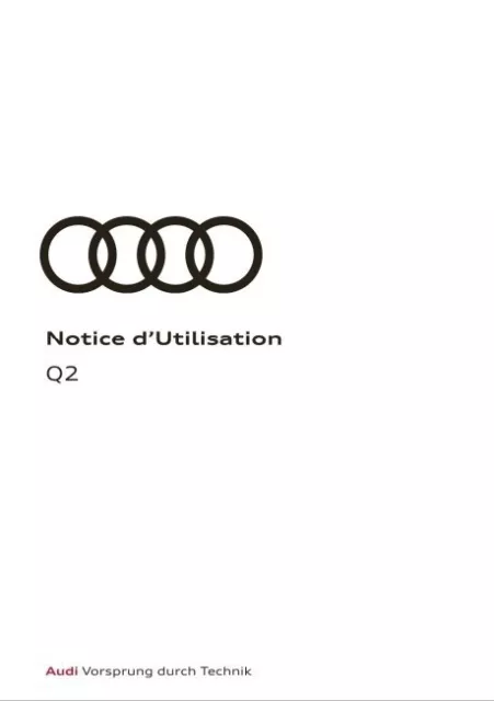 Audi Q2 3 versions de notice d'utilisation Français