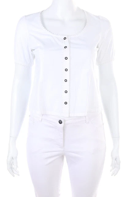 Camicia tradizionale Waldschütz cotone maniche a puffo D 44-46 bianca