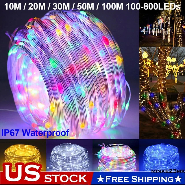 DIY 10/20/50/100/200LED Micro Copper Wire Fairy String Lights Home Xmas USB Plug