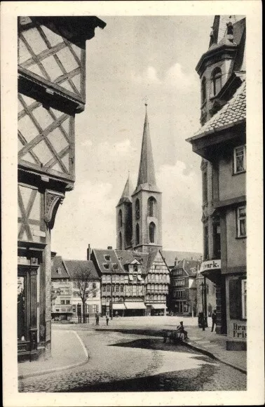 Ak Halberstadt Sachsen Anhalt, Holzmarkt, Blick auf Martinikirche - 10316583