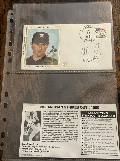 National Baseball Foundation Great Moments In Baseball Autographed Envelopes