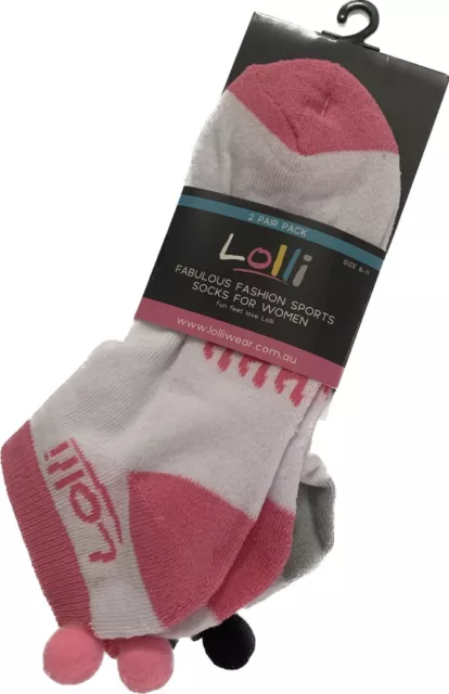 Ladies Cotton Sports Socks - Twin Pack