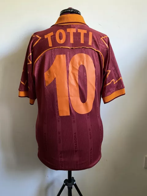 Mens Original Genuine Home Roma Totti Football Shirt Size S