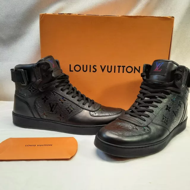 Rivoli leather high trainers Louis Vuitton Black size 6.5 UK in