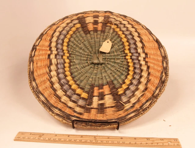 Antique Hopi Wicker Basketry Plaque 13" c.1910s