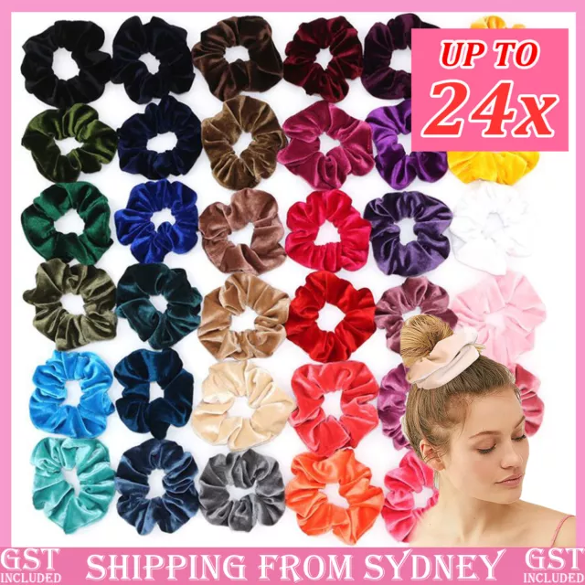 Velvet Scrunchies Ponytail Women Hair band Elastic Hair Bands Scrunchy Girls AU