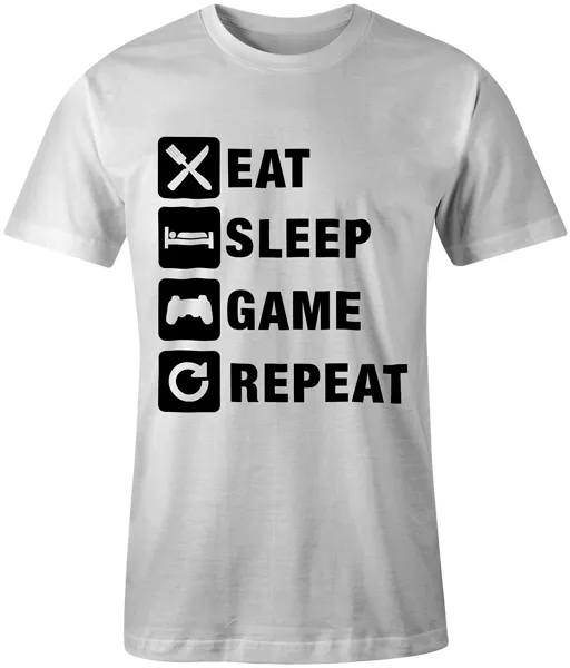 T-shirt giocatore Eat Sleep Game Repeat Gaming Xbox Playstation unisex 2