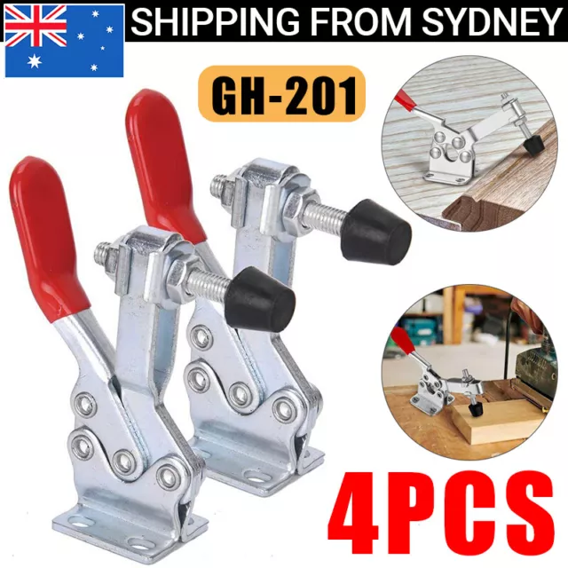 4X 220Lb Holding Capacity Quick Release Hand Tool Toggle Clamp Horizontal GH-201