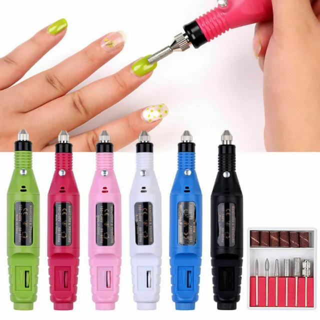 Professional Electric Nail File Drill Portable Manicure Pedicure Machine Set USB