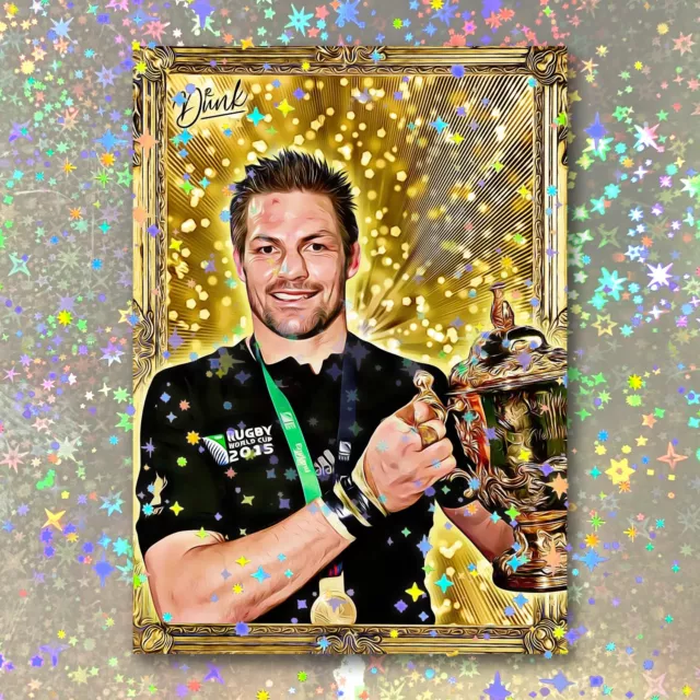 Richie McCaw Holographic Gold Getter Sketch Card Limited 1/5 Dr. Dunk Signed