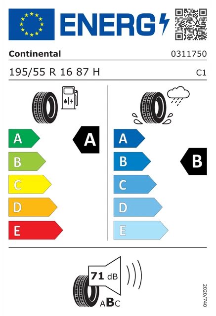 Pneus CONTINENTAL 195/55R16 87H ECOCONTACT-6