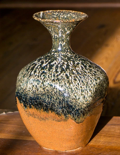 STUDIO POTTERY VASE Signed GUS Vintage Ceramic Art Hand Thrown Drip ...