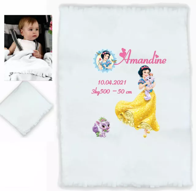 plaid bébé personnalisé cadeau naissance prenom texte choix réf 25