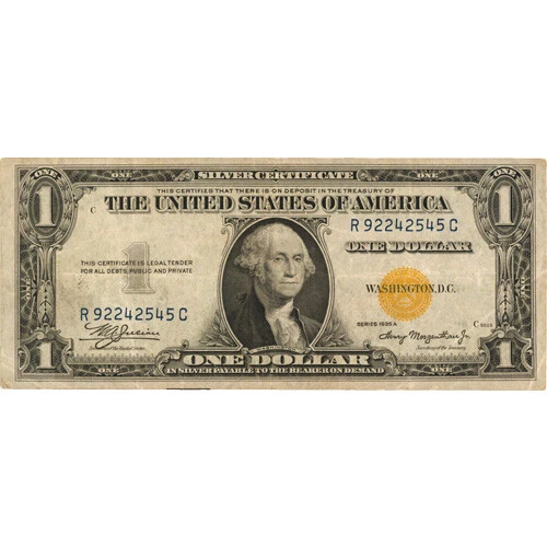 1935a Silver Certificate North Africa Note - One Dollar (Very Fine)