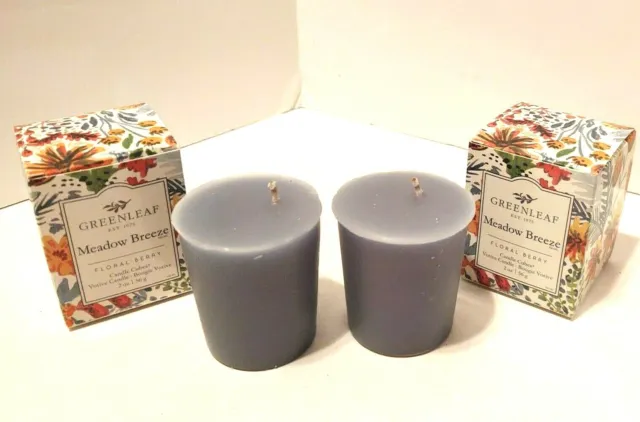 Greenleaf Meadow Breeze Floral Berry scented Votives lot 2 candle cube New