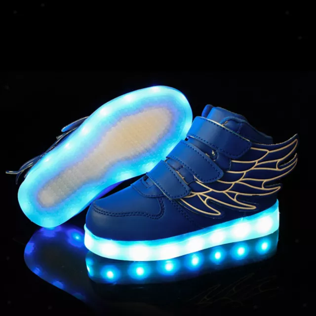 Prettyia Kids LED Light Up Chaussures Lumineuses USB Charge Baskets