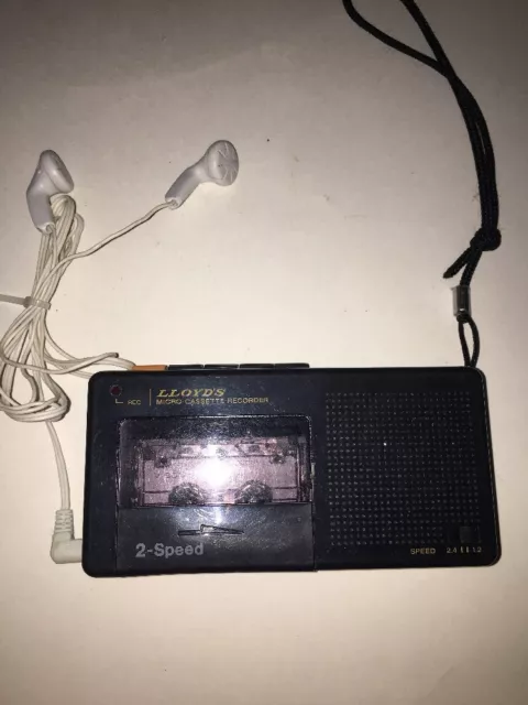 Retro LLOYD'S V205 2 Geschwindigkeit Micro Kassette Recorder-Rare-Ships N 24