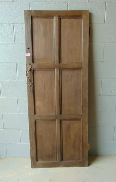 Antique 32 3/4" x 77 1/4" Solid Oak Internal External Wooden Door ref 472