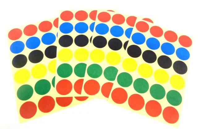 Mixed Colour Stickers, 18mm Circular, 96  Sticky Labels, Economy Pack, BL46