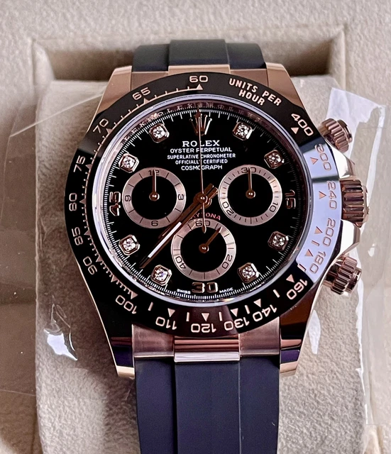 BRAND NEW ROLEX Daytona Oysterflex Diamond Dial 116515LN 2022 Rose Gold ...